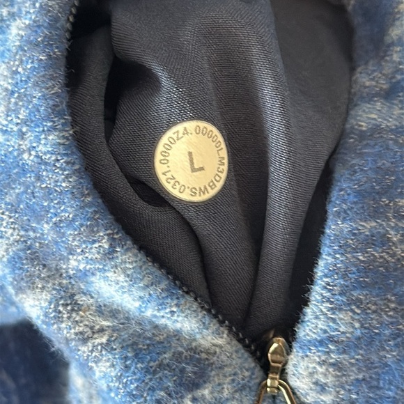 Lululemon Surge Warm 1/2 Zip Data Rush Mini Jacquard Chambray Mineral Blue - Picture 5 of 9